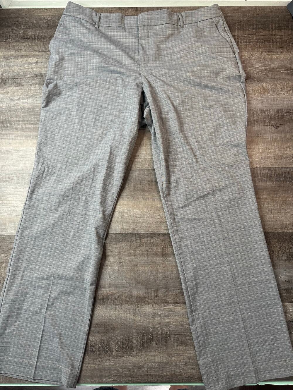 Nine West Barely Bootcut Pants Gray Glen Plaid Dress Trousers Size 18